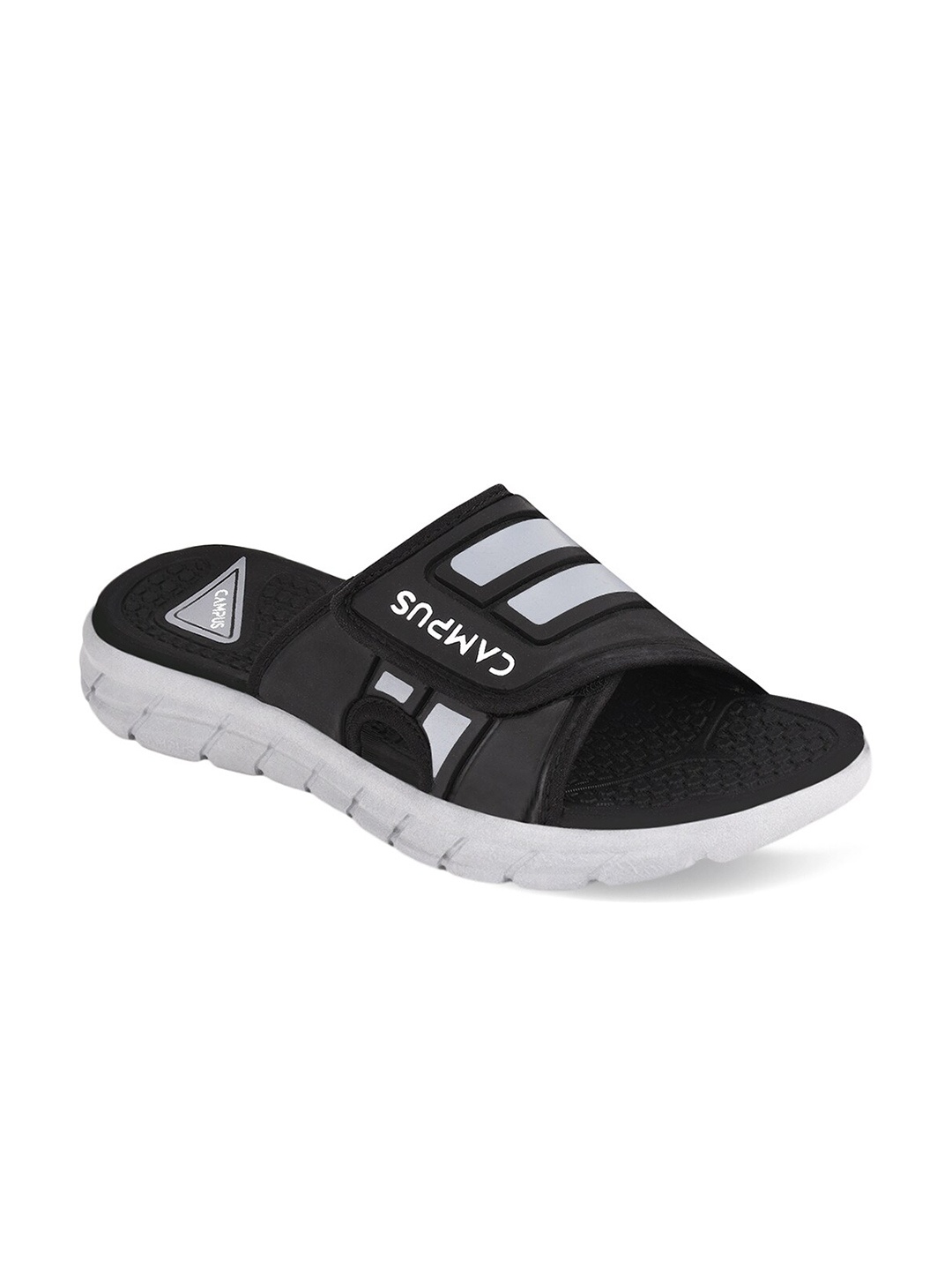 

Campus Men Black & Grey Printed Sliders