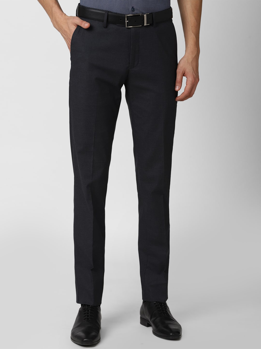 

Peter England Men Black Slim Fit Trousers