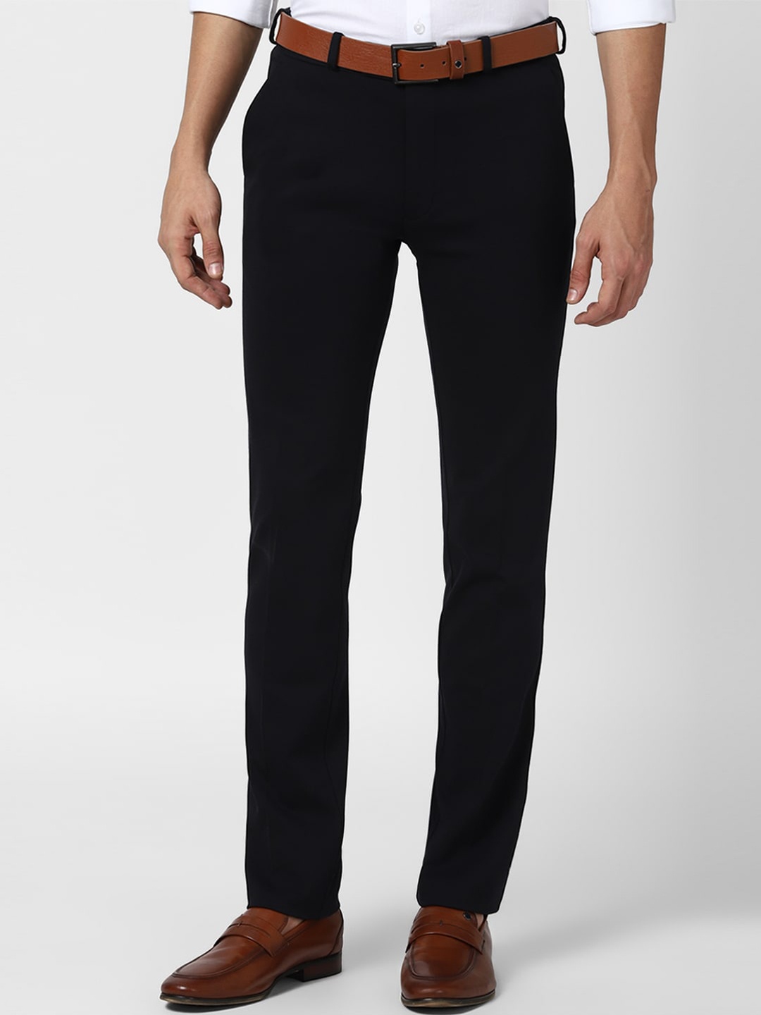 

Peter England Men Black Slim Fit Trousers