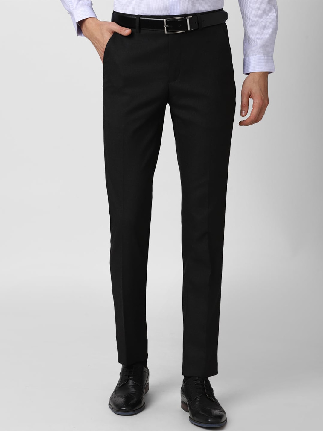 

Peter England Men Black Slim Fit Trousers