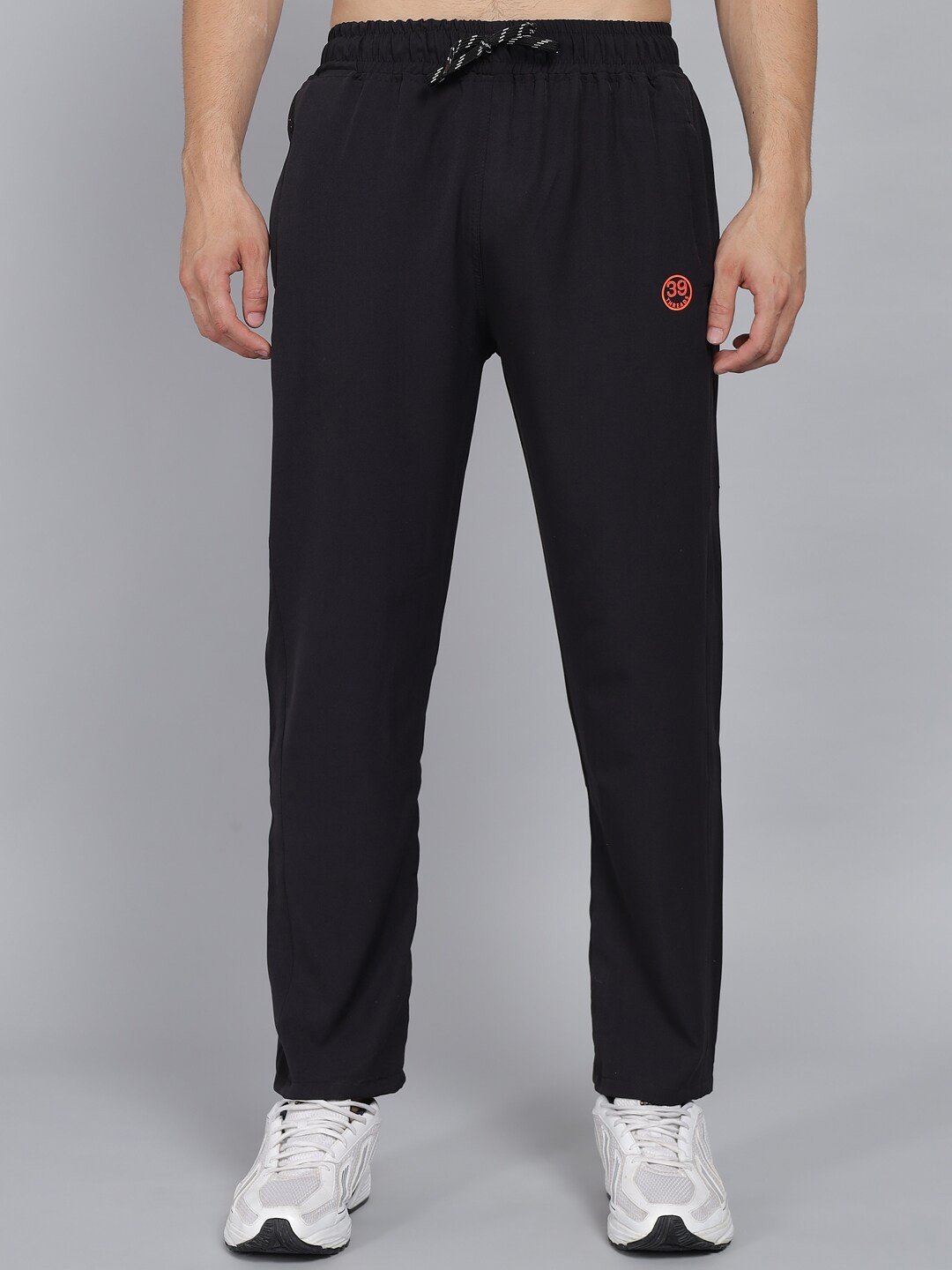 

39 THREADS Men Charcoal Solid Track Pants