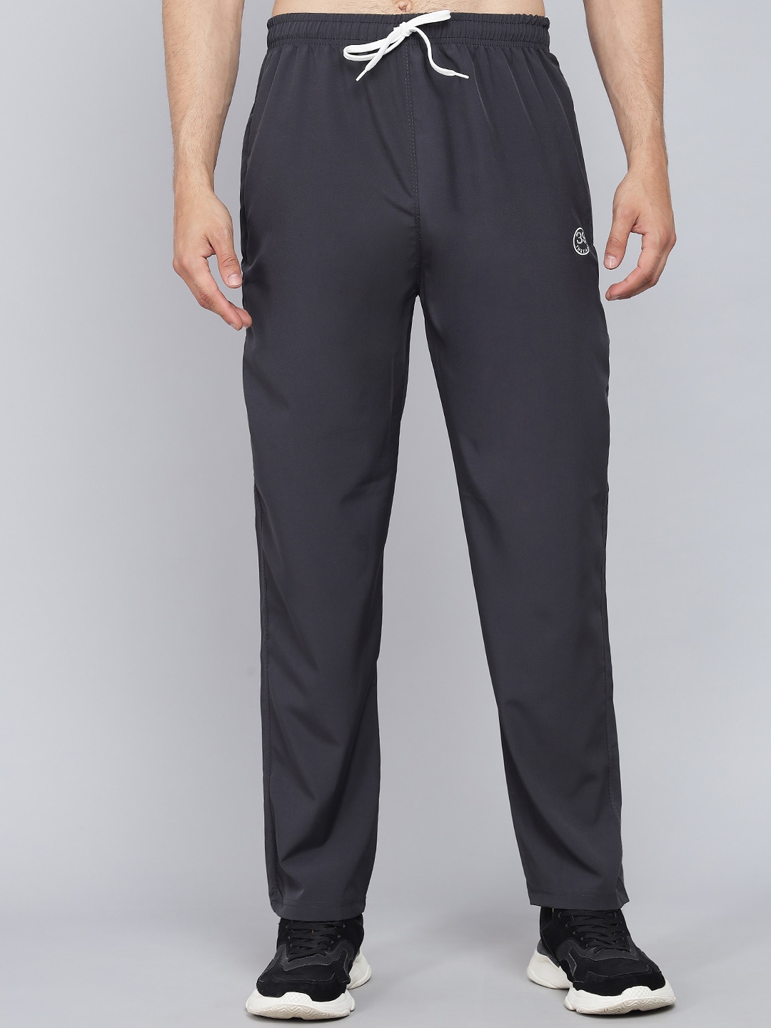 

39 THREADS Men Dark Grey Solid Track Pants, Charcoal