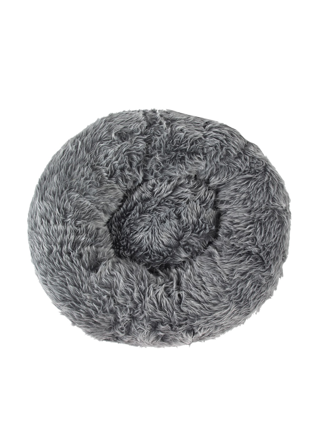 

WIGGLE TWIDDLE Grey Solid Pet Round Fur Bed
