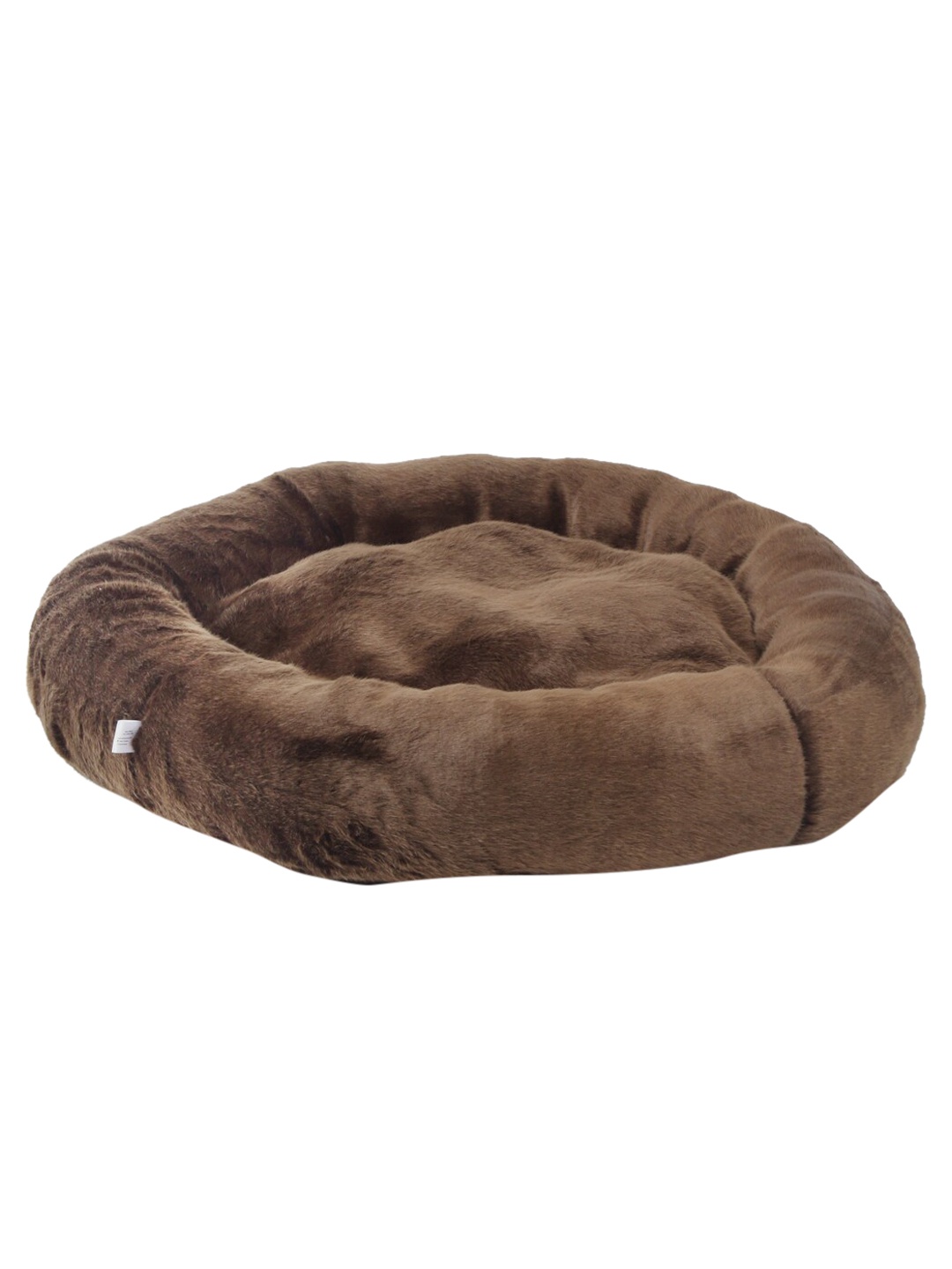

WIGGLE TWIDDLE Brown Solid Pet Round Fur Bed