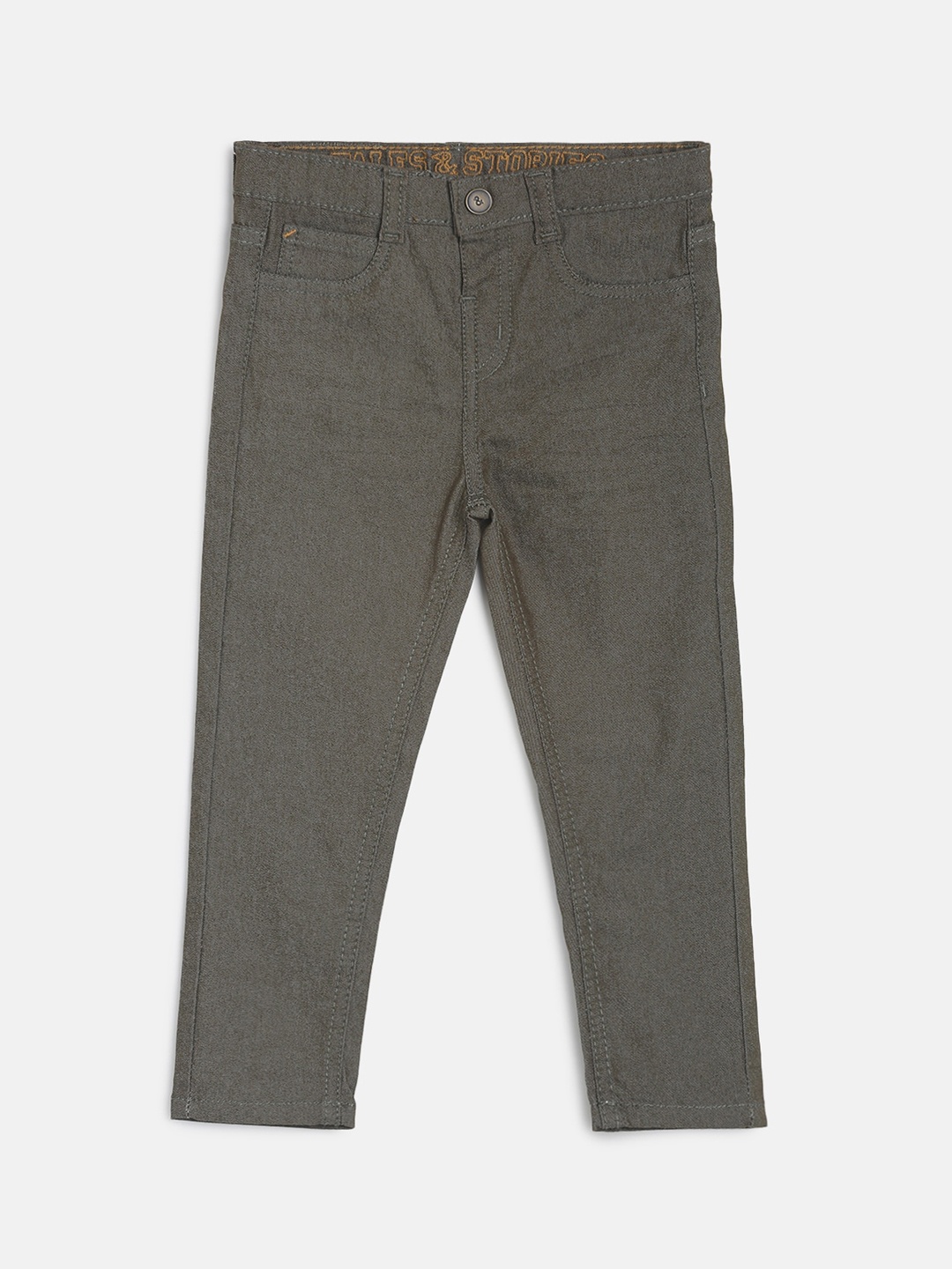 

TALES & STORIES Boys Olive Green Slim Fit Stretchable Denim Jeans