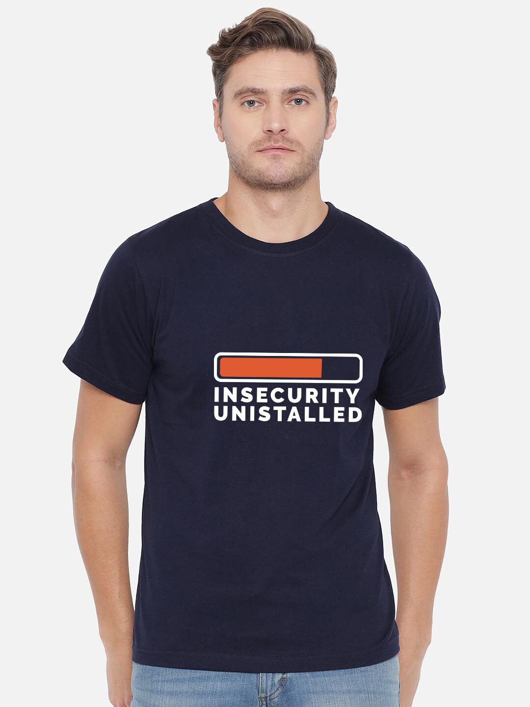 

FFLIRTYGO Men Blue Printed Cotton T-shirt