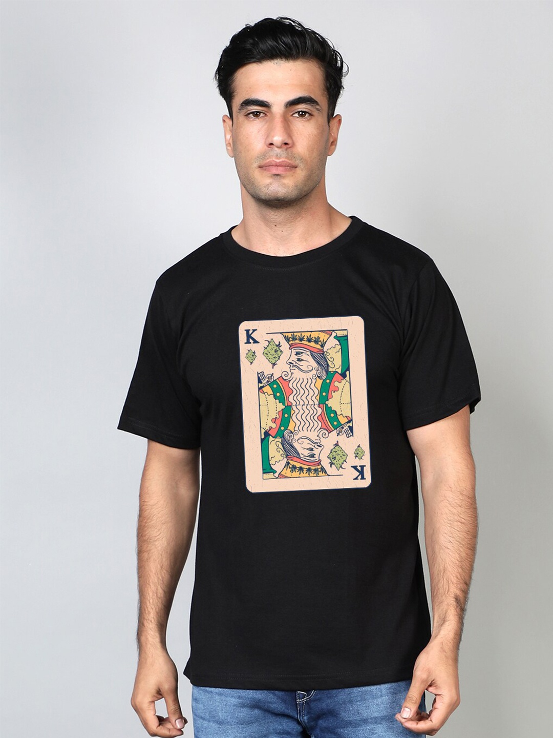 FFLIRTYGO Men Black Graphic Printed Regular T-shirt