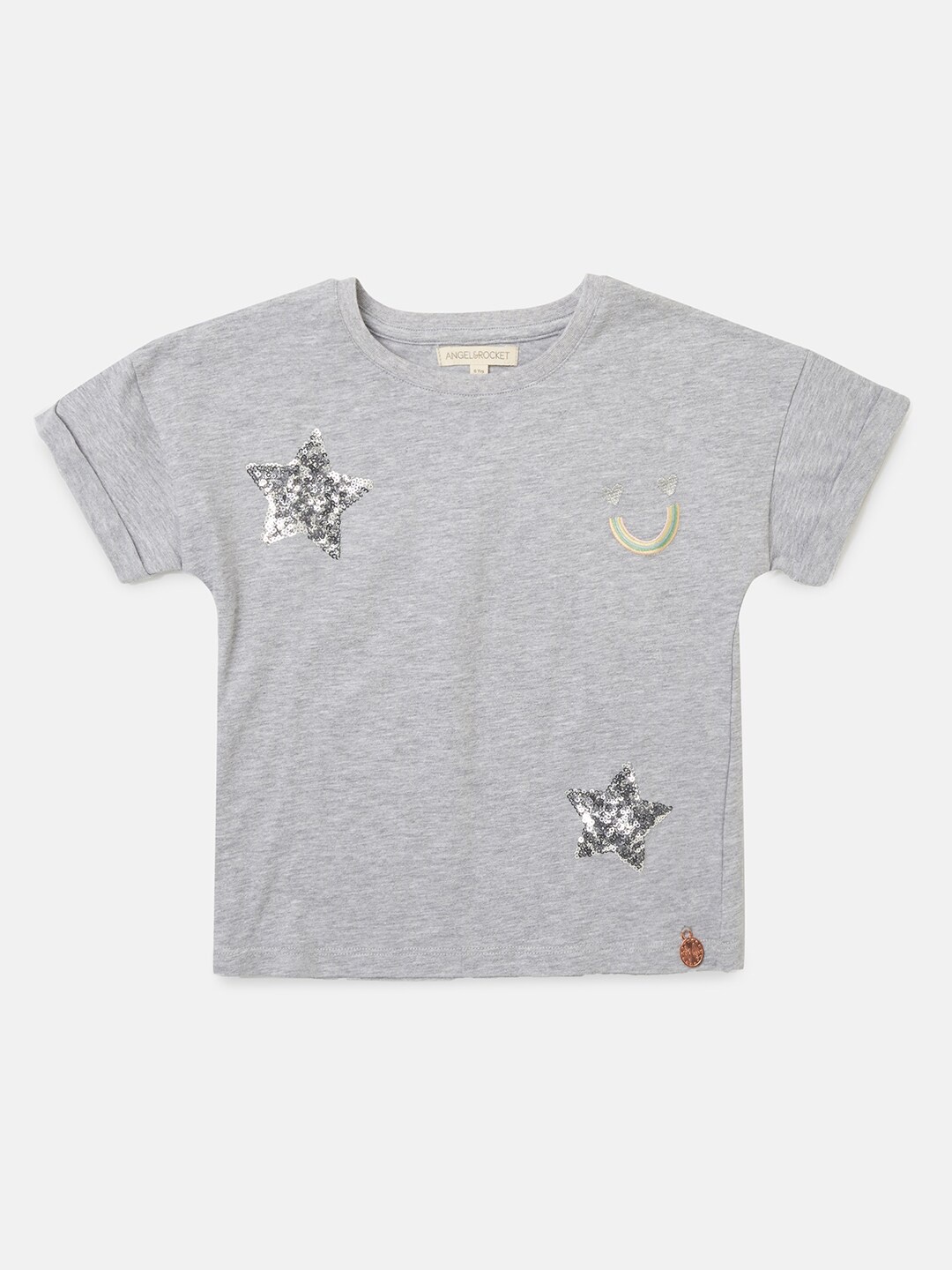 

Angel & Rocket Girls Grey Embellished T-shirt