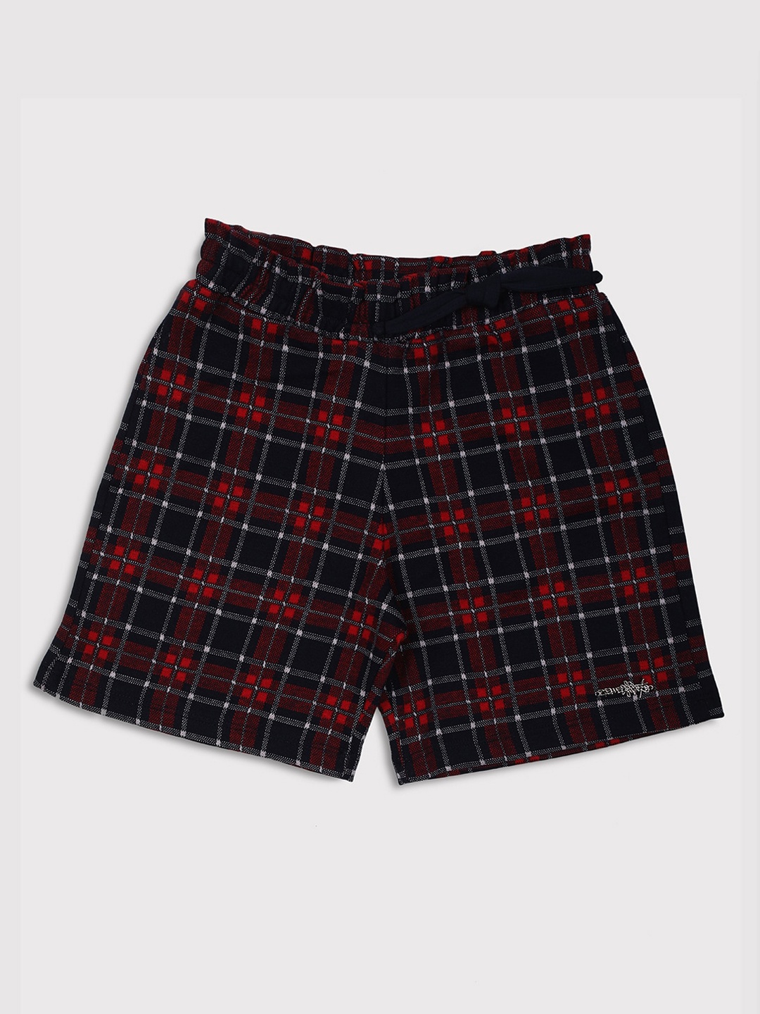 

Ziama Girls Red Checked Cotton Shorts