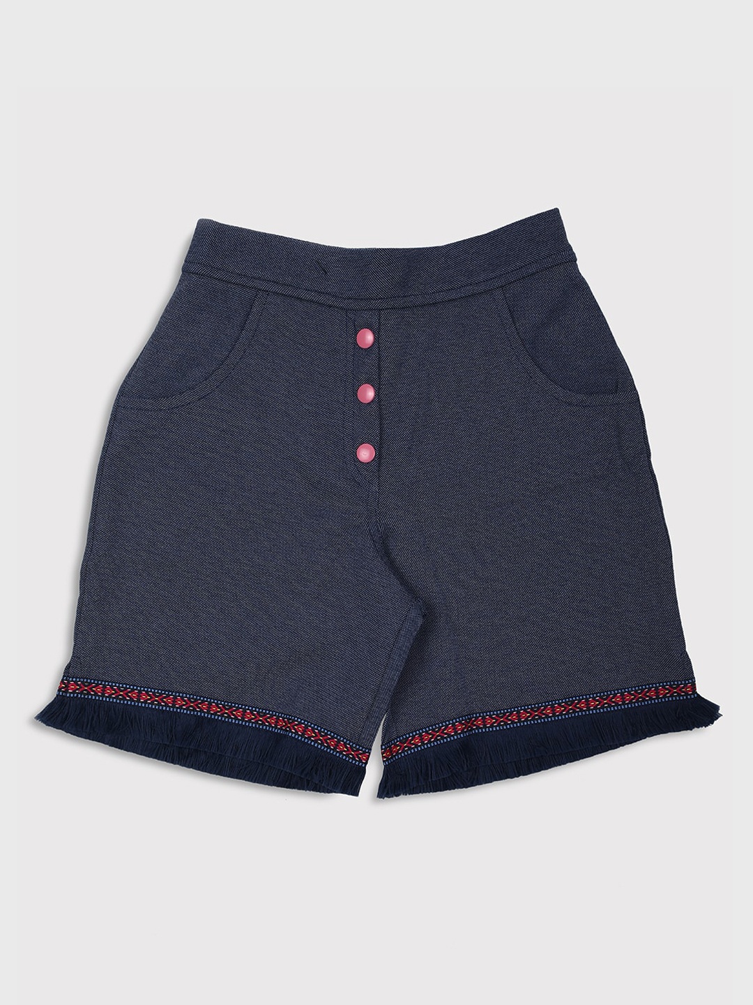 

Ziama Girls Blue Self Design Regular Shorts