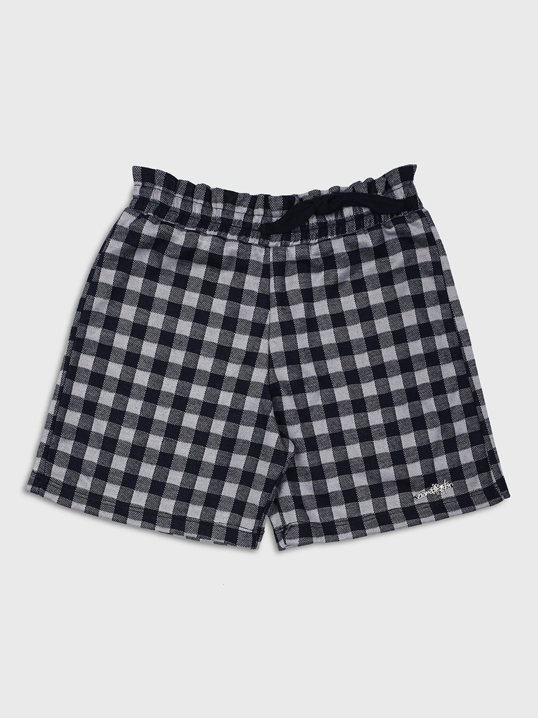 

Ziama Girls White & Black Checked Regular Shorts