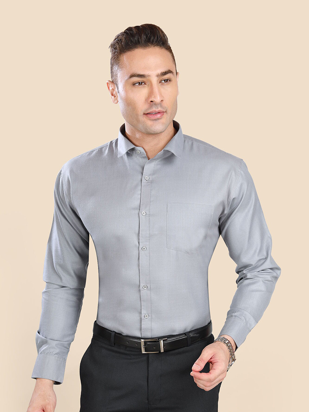 

RG DESIGNERS Men Grey Slim Fit Formal Shirt