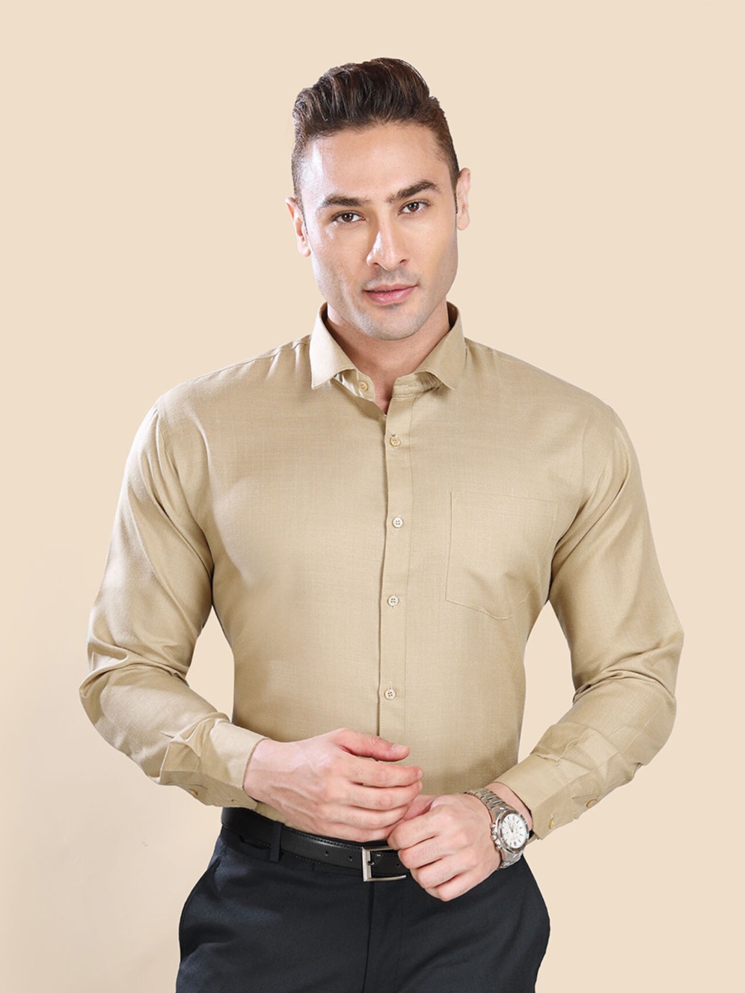 

RG DESIGNERS Men Khaki Slim Fit Formal Shirt