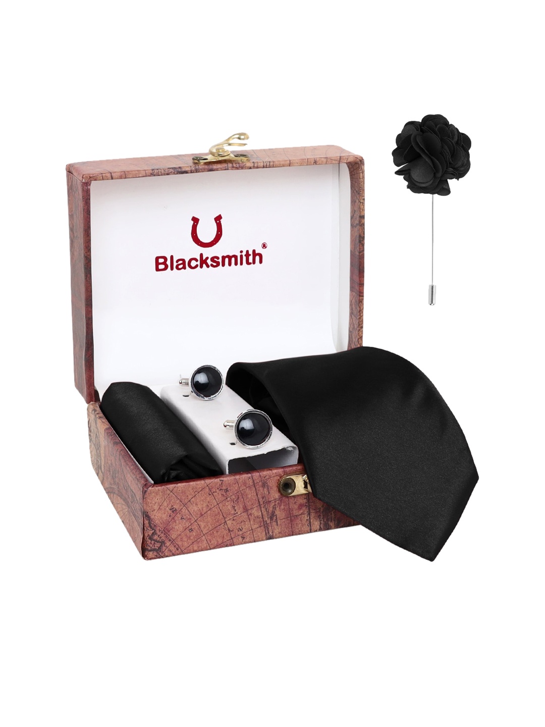 

Blacksmith Men Black Solid Accessory Gift Set