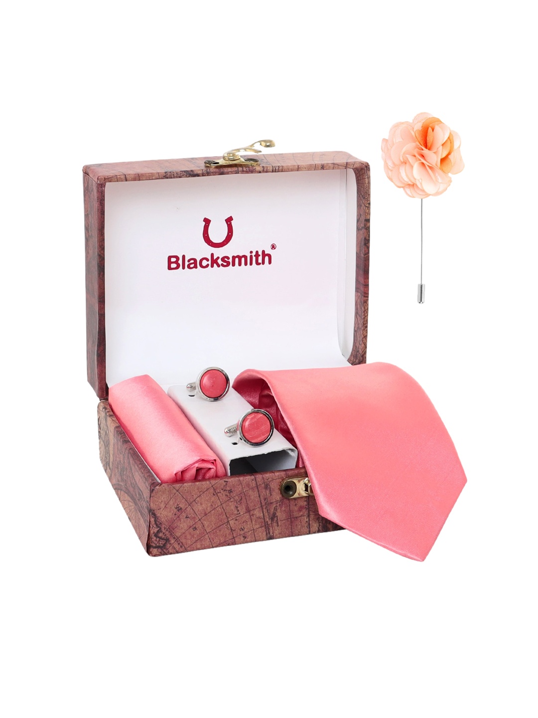 

Blacksmith Men Pink Solid Accessory Gift Set