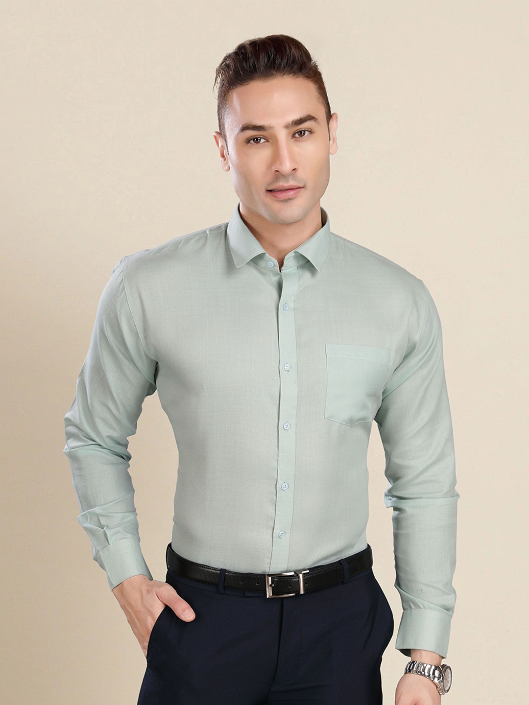 

RG DESIGNERS Men Sea Green Slim Fit Formal Shirt
