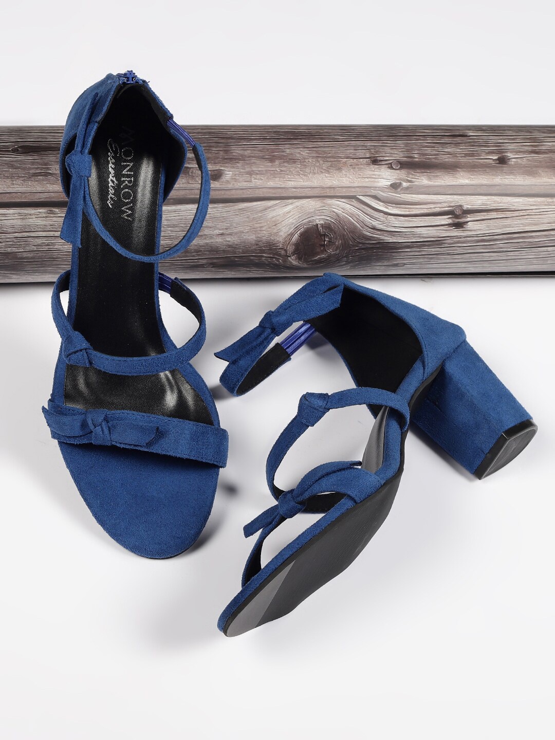 

Monrow Blue Suede Party Block Heels