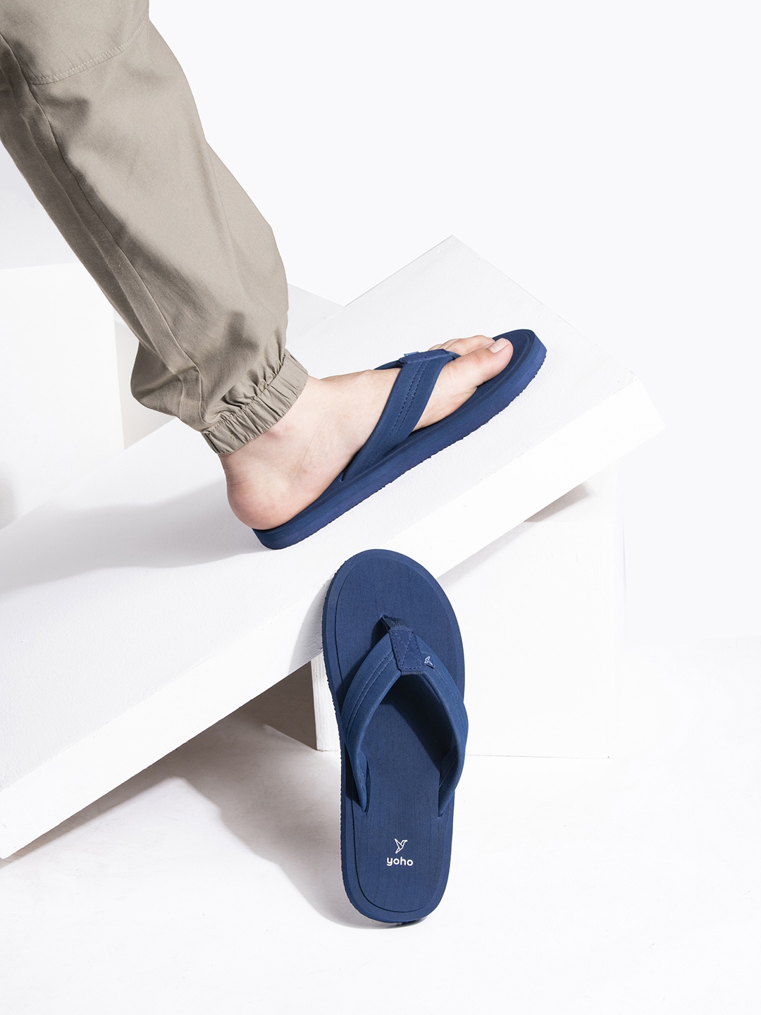 

yoho Men Navy Blue Doctor Ortho Comfortable Thong Flip-Flops