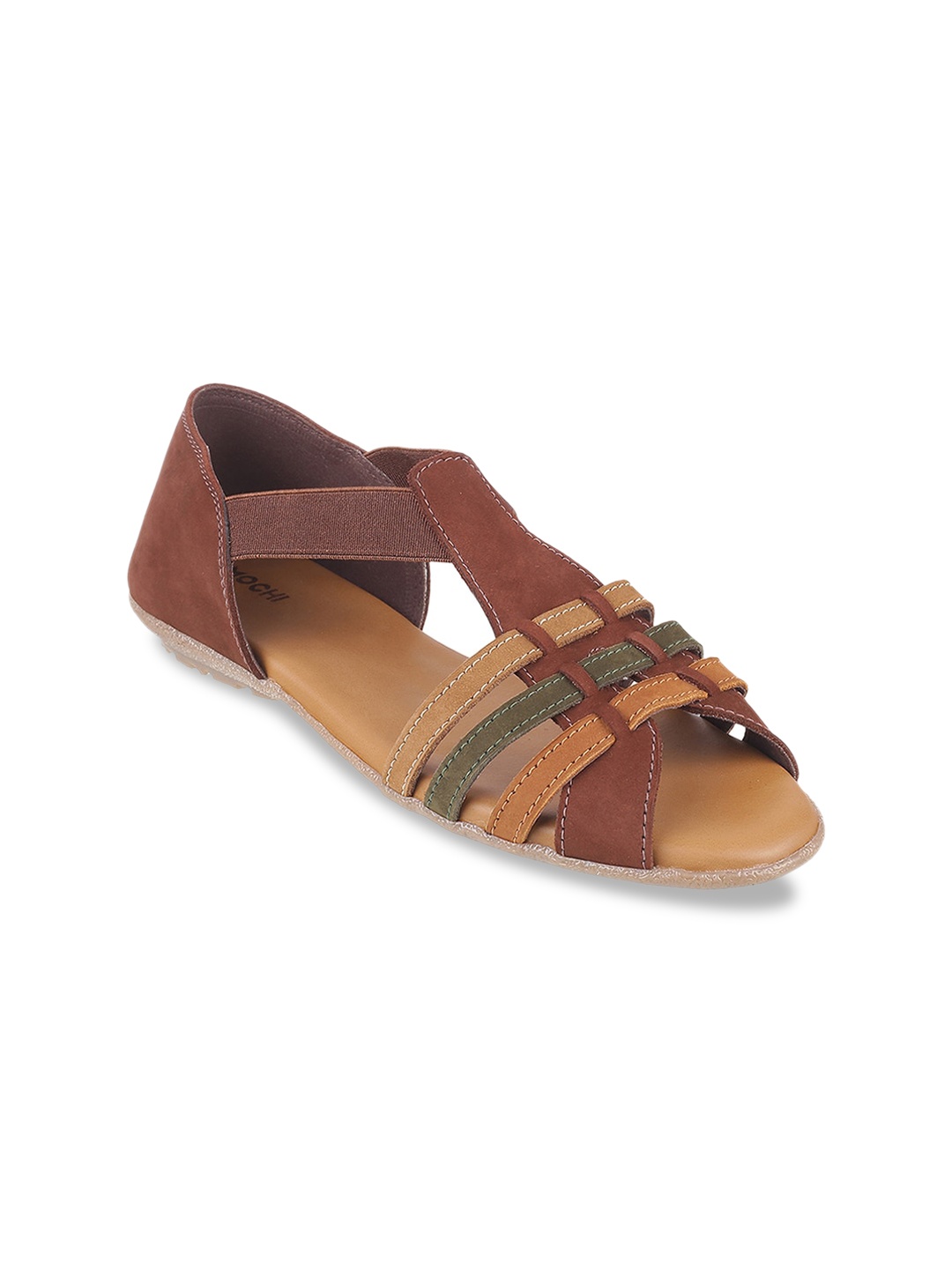 

Mochi Women Brown Open Toe Flats