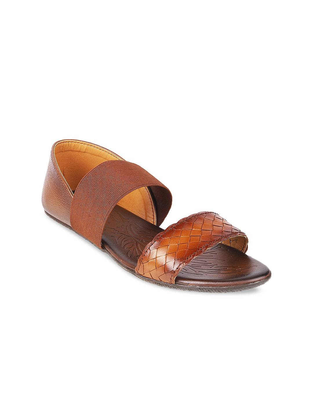

Mochi Women Tan Printed Open Toe Flats