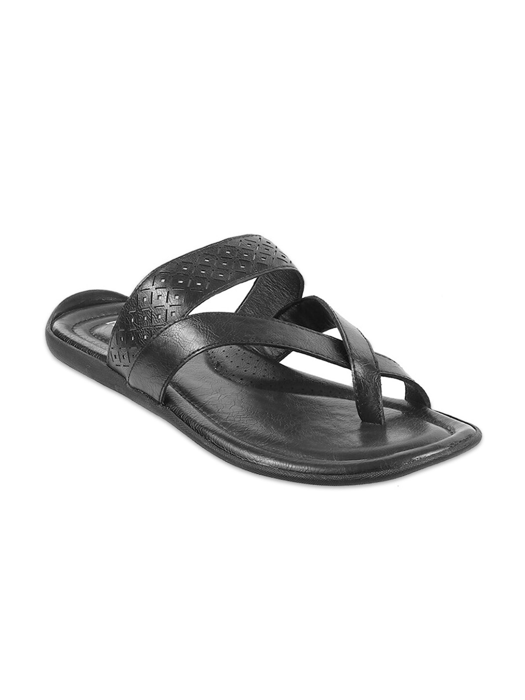 

Mochi Men Black Leather Comfort Sandals