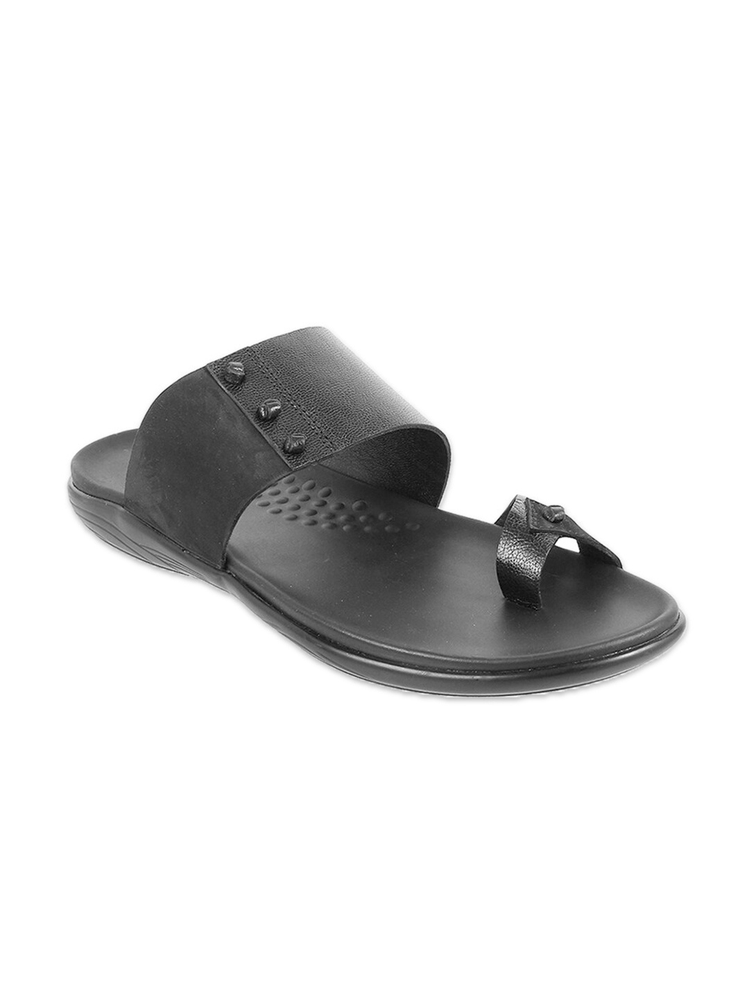 

Mochi Men Black Leather Comfort Sandals