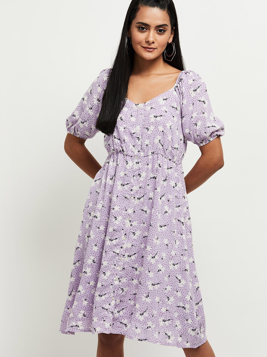 

max Women Lavender Floral Dress