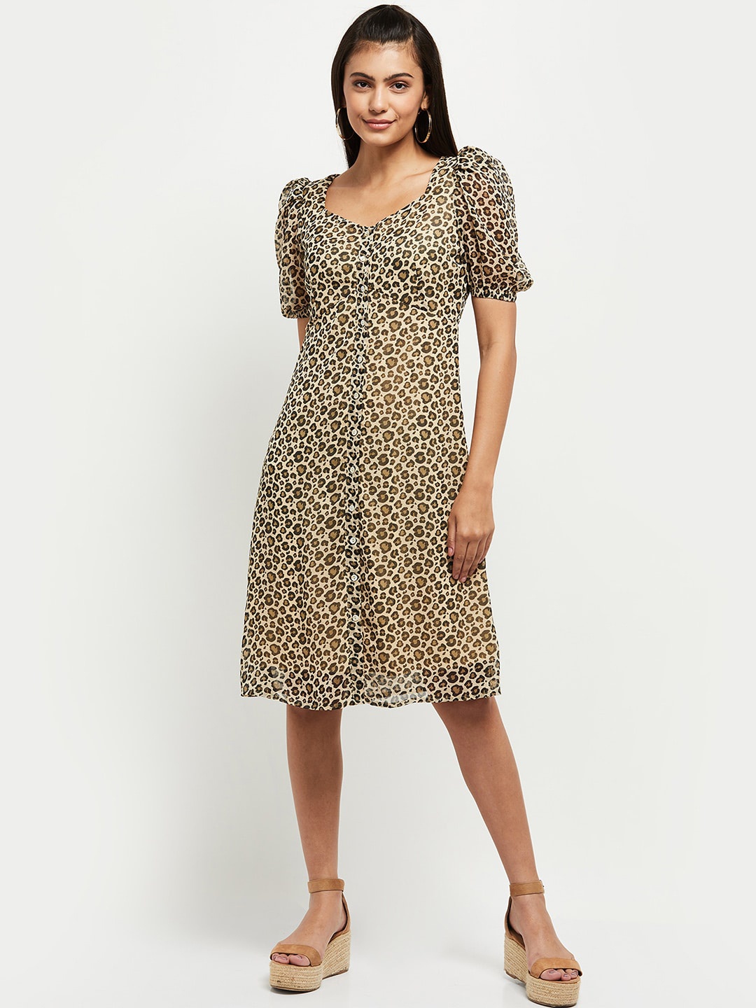 

max Beige Animal Dress
