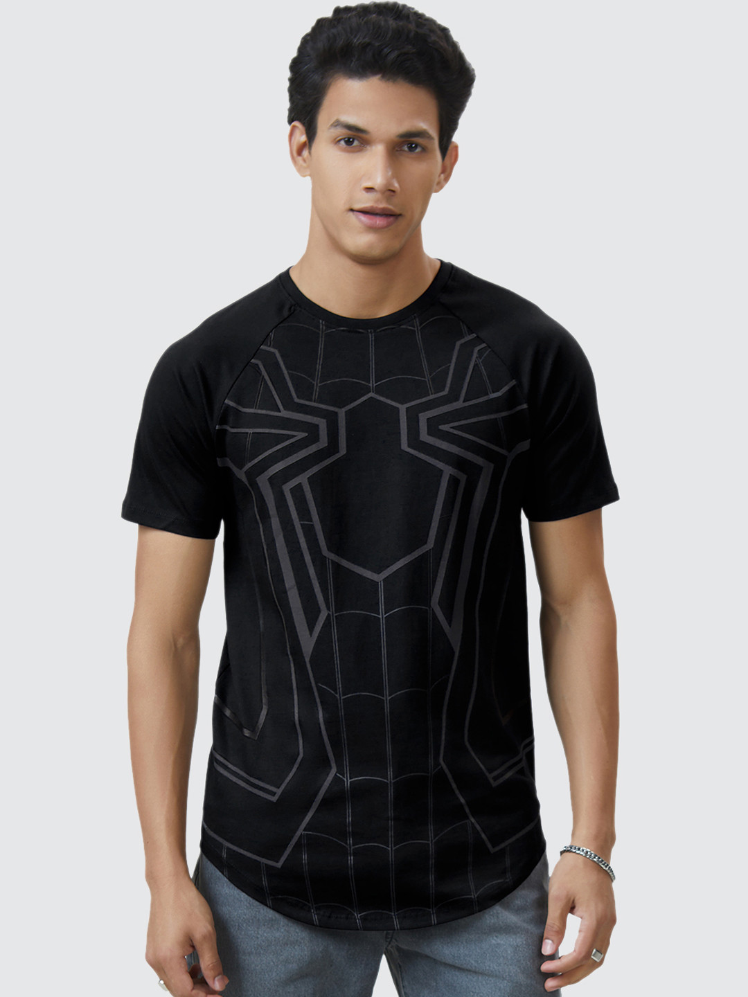 

The Souled Store Men Black Printed Cotton T-shirt
