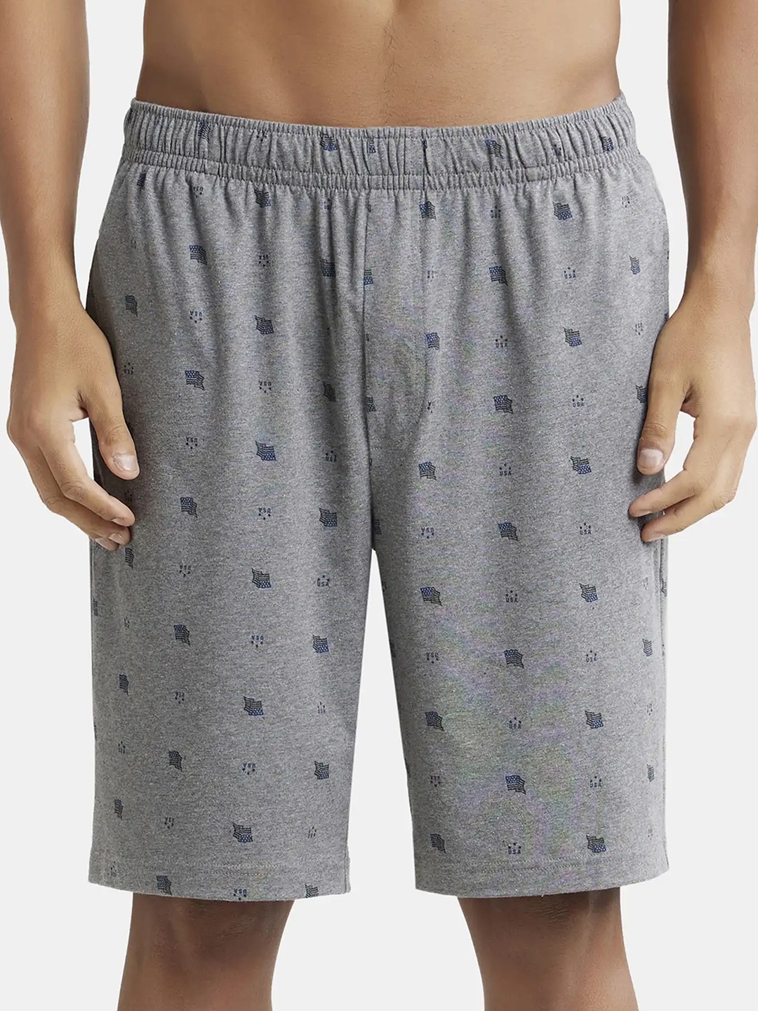 

Jockey Men Pure Cotton Shorts, Grey melange