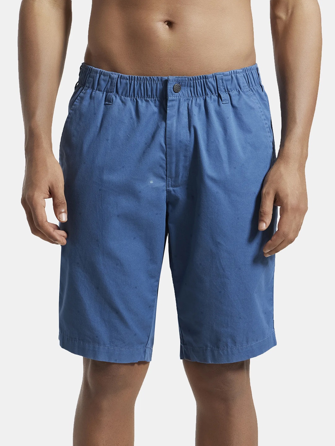 

Jockey Combed Mercerised Cotton Woven Straight Fit Shorts with Side Pockets-1206, Blue