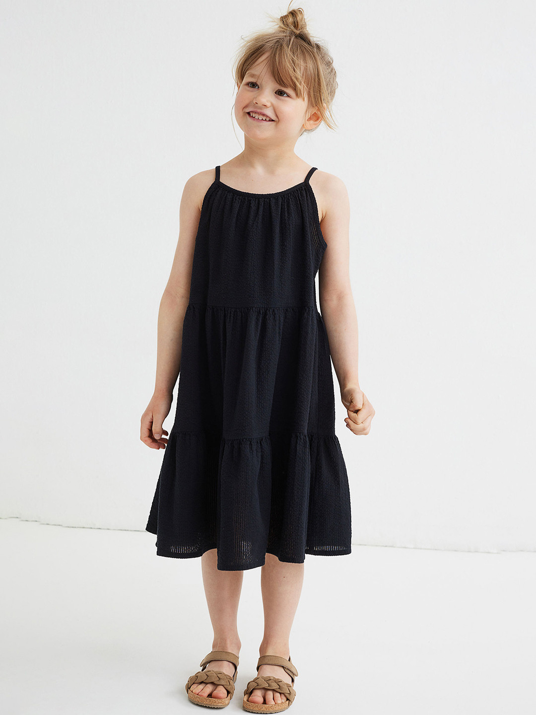 

H&M Girls Black Solid Sleeveless Dress