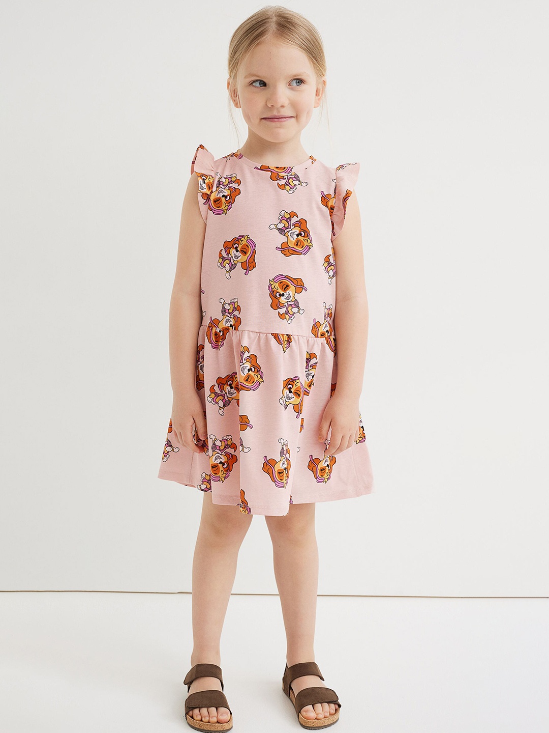 

H&M Girls Pink Printed Cotton Dress