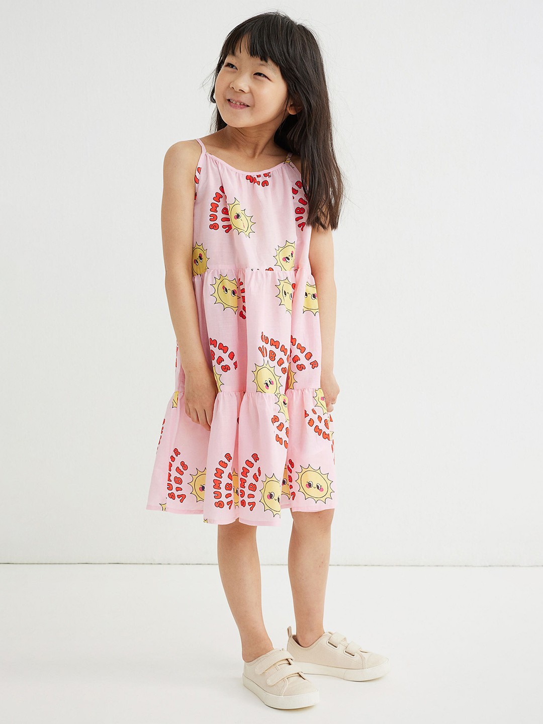 

H&M Girls Pink Printed Sleeveless Dress