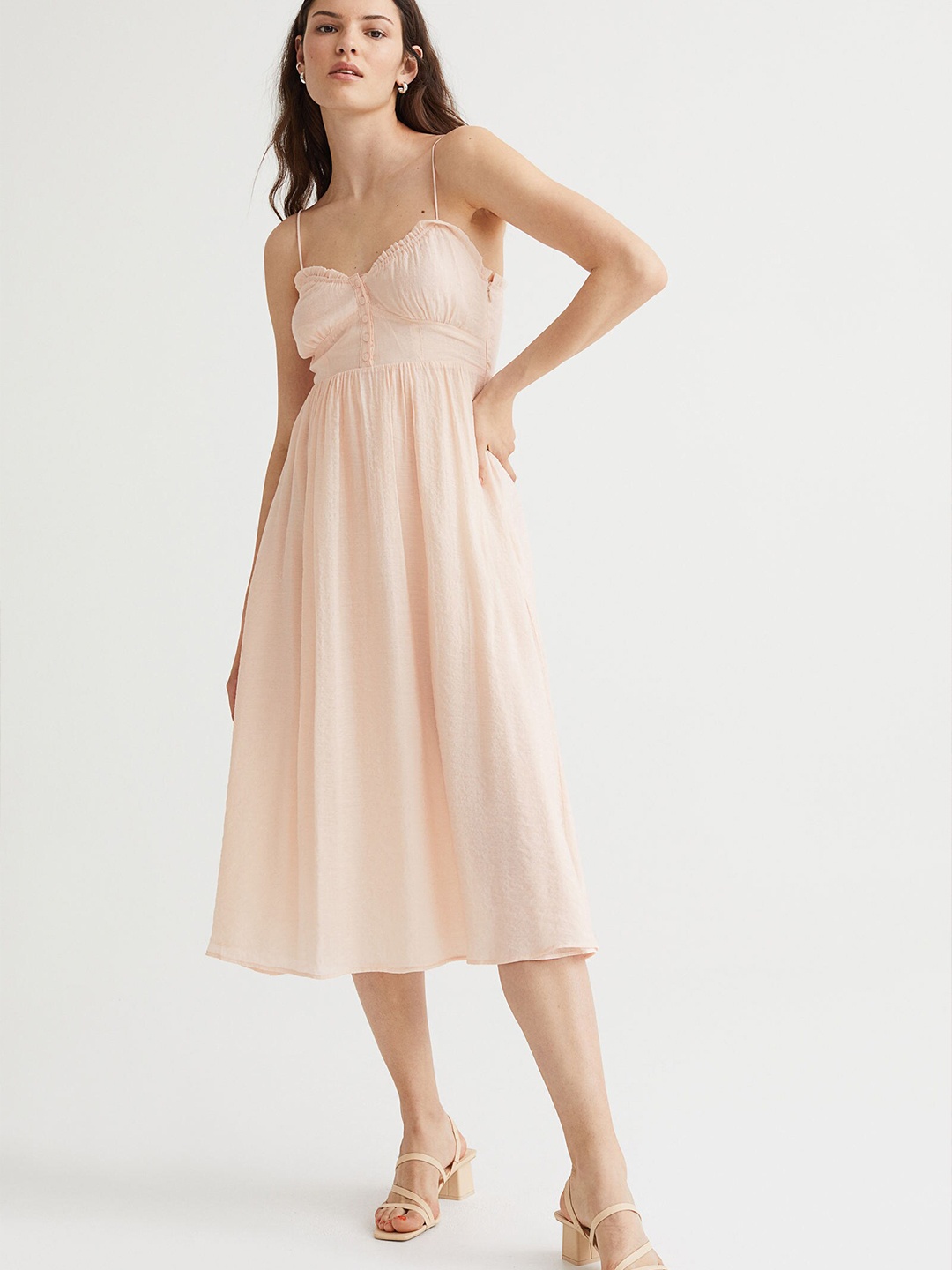 

H&M Peach Button-Front Dress