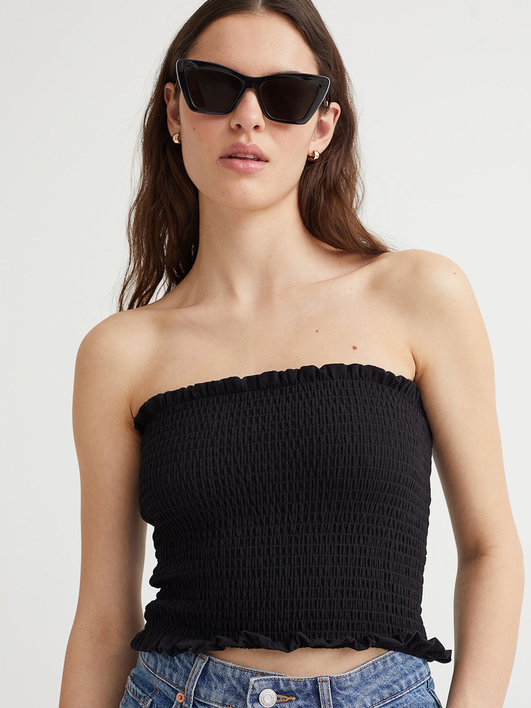 

H&M Black Smocked Tube Top