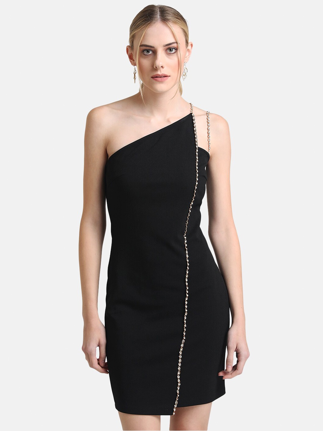 

Kazo Black One Shoulder Sheath Dress
