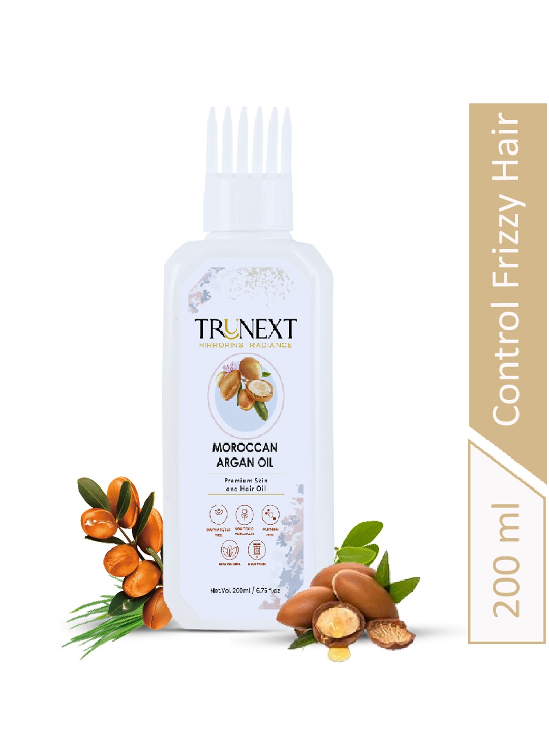 

TRUNEXT Pure & Natural Moroccan Argan Oil 200 ml, White