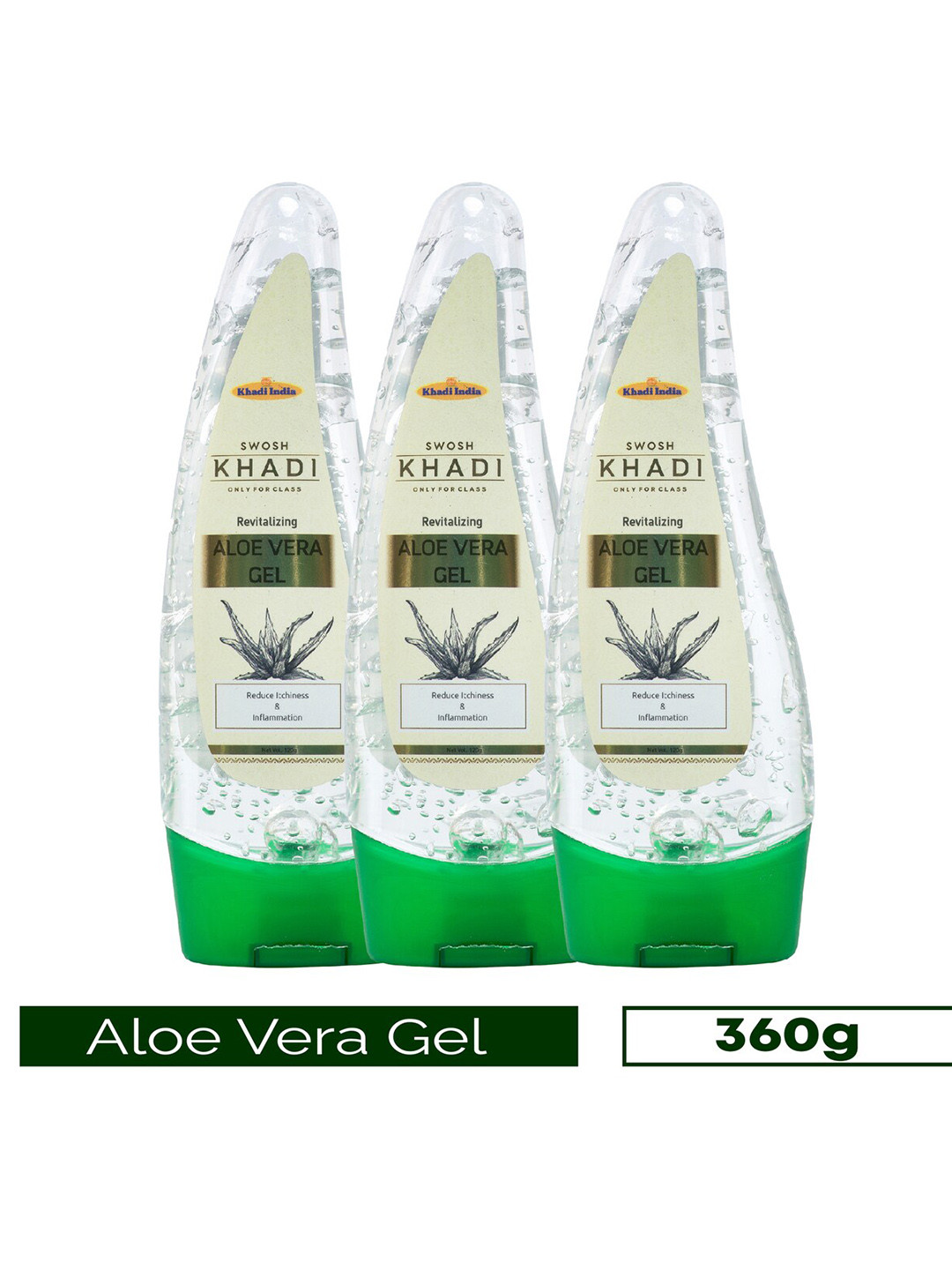 

SWOSH Khadi Set of 3 Revitalizing Aloe Vera Gels - 120 g Each, Transparent