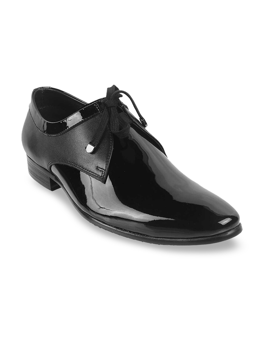 

J.FONTINI Men Black Solid Leather Formal Shoes
