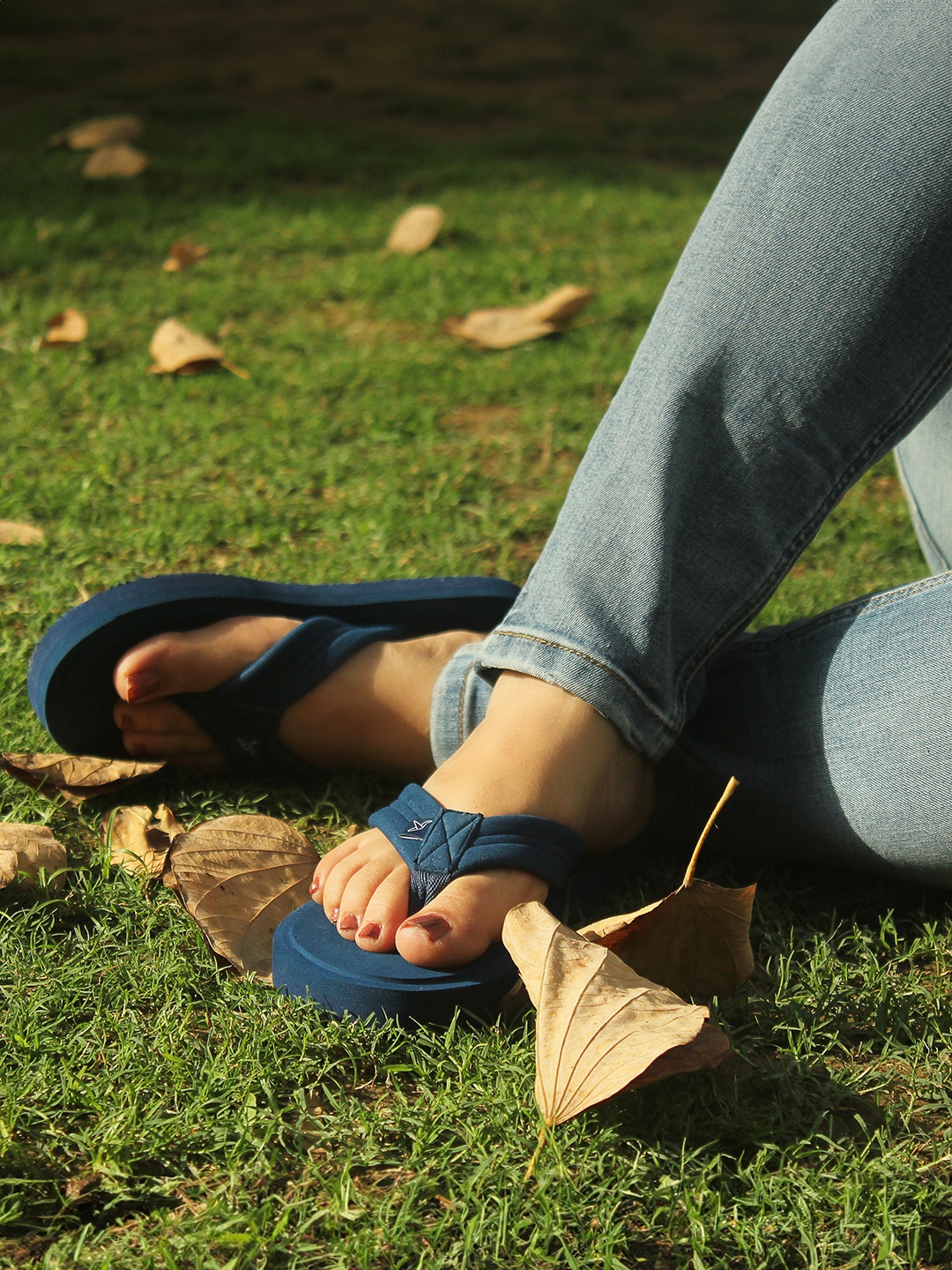 

yoho Women Comfortable Thong Flip-Flops, Navy blue