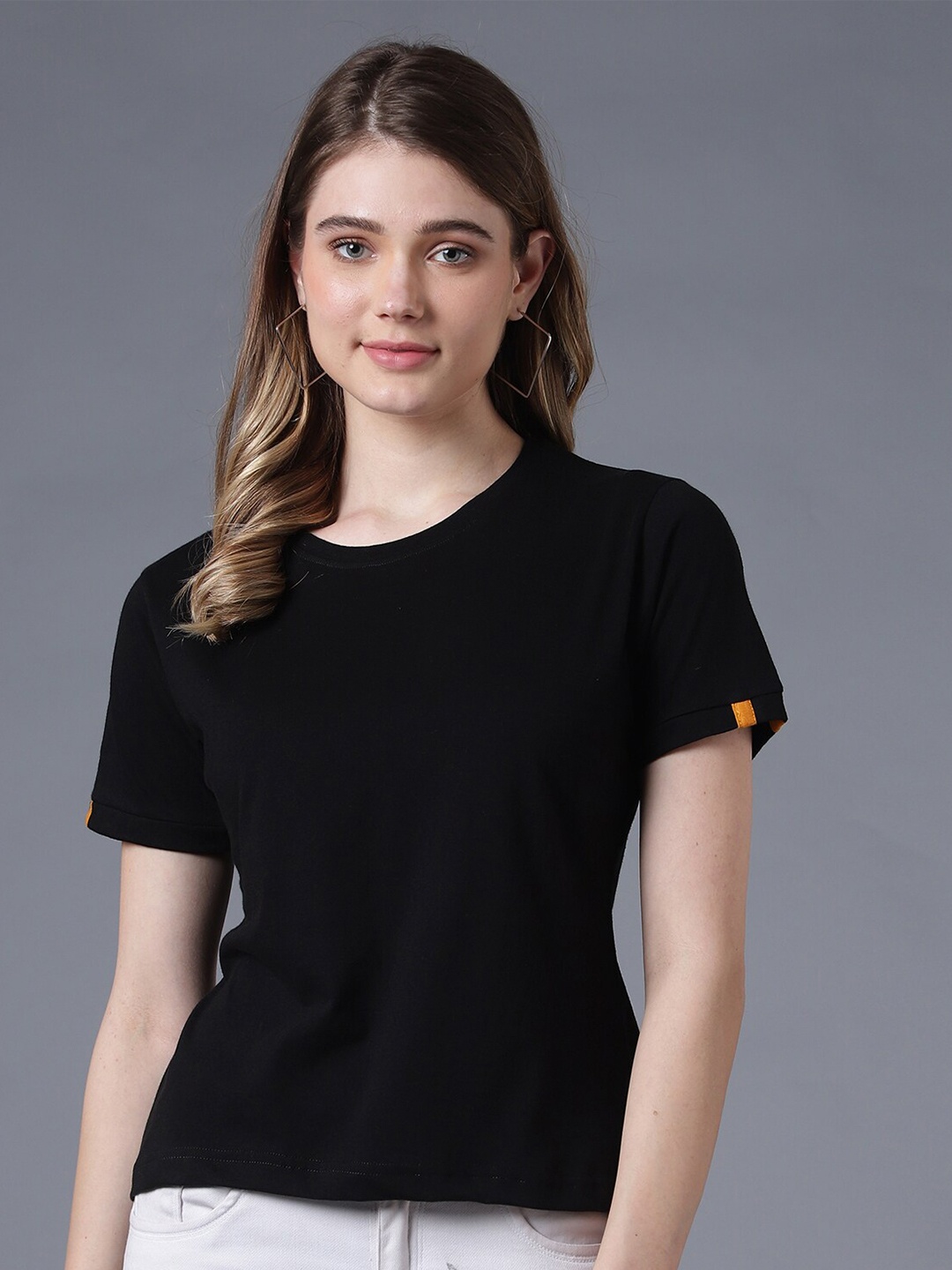 

HILL STREET Women Black T-shirt