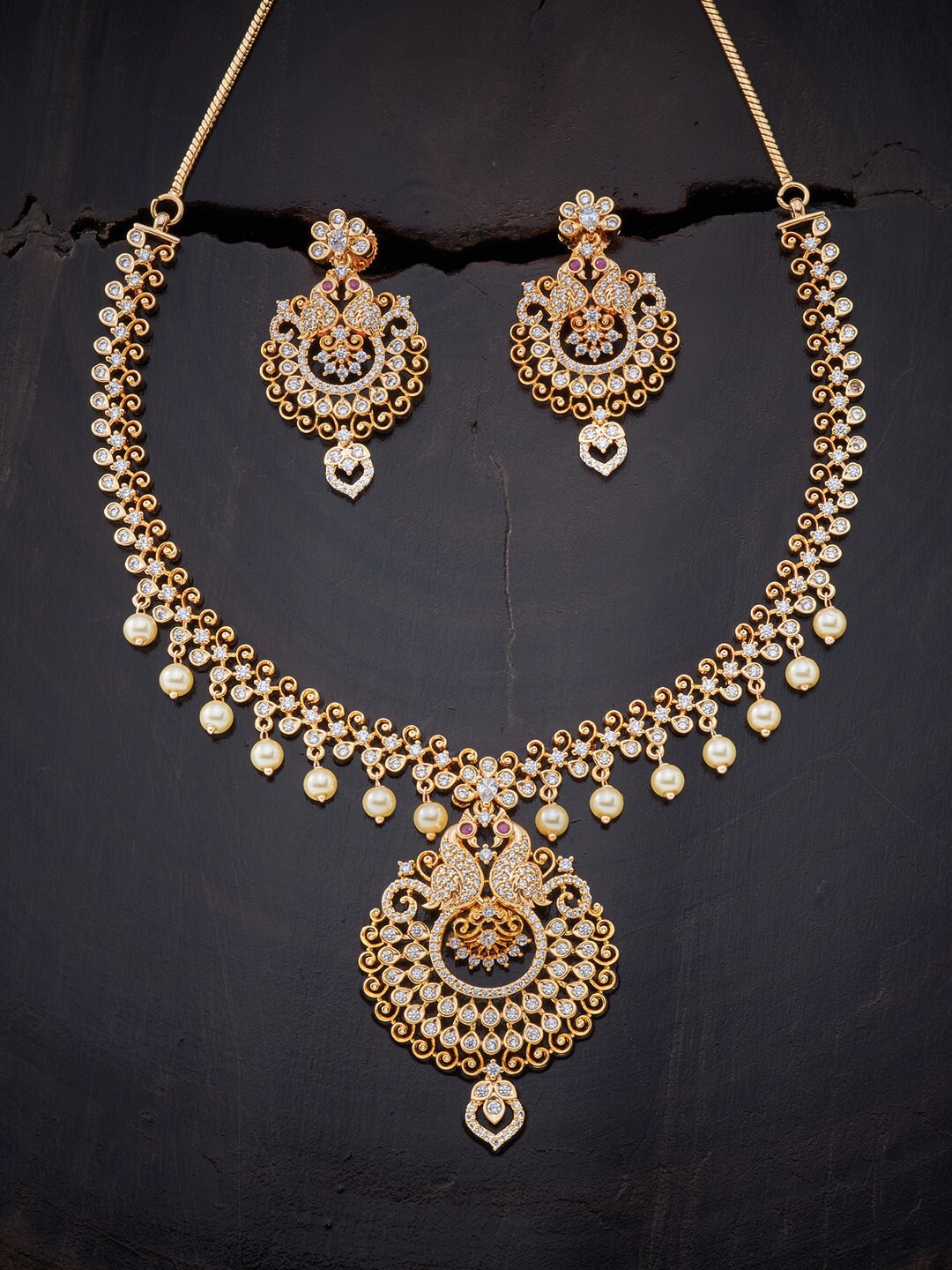 

Kushal's Fashion Jewellery White Gold-Plated & Cubic Zirconia Necklace