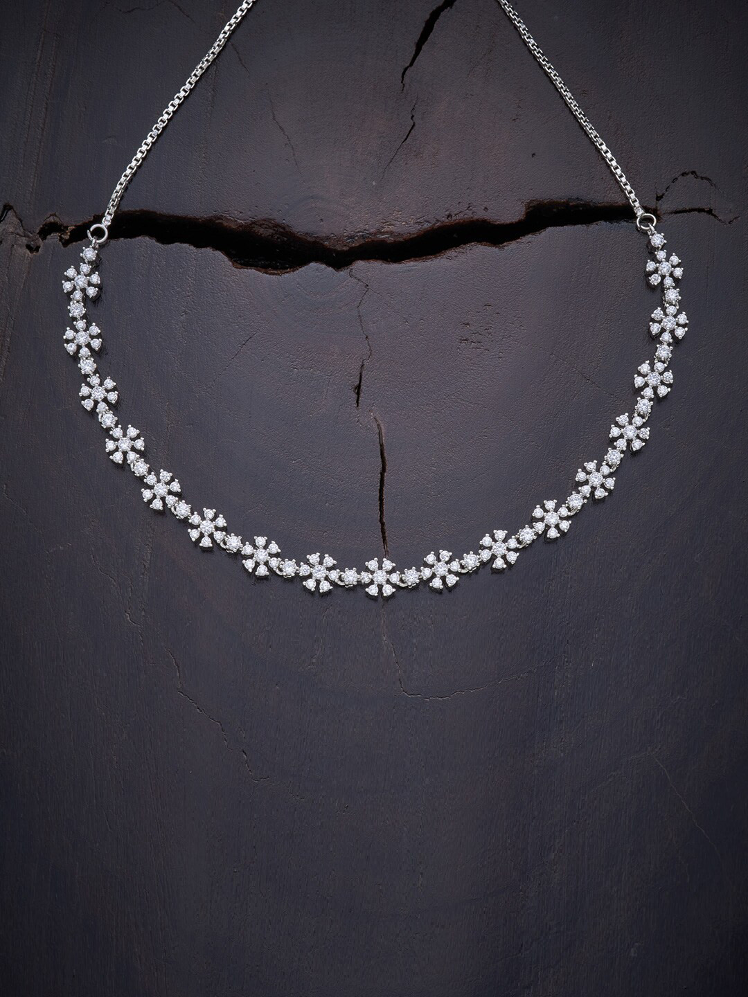 

Kushal's Fashion Jewellery Silver-Toned & White Rhodium-Plated Necklace