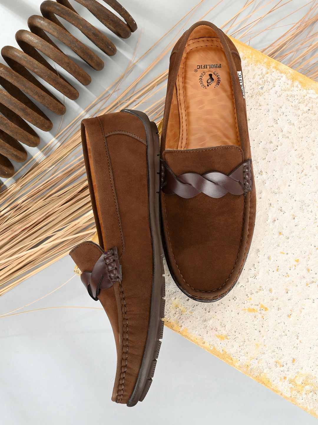 

Prolific Men Brown Solid Loafers