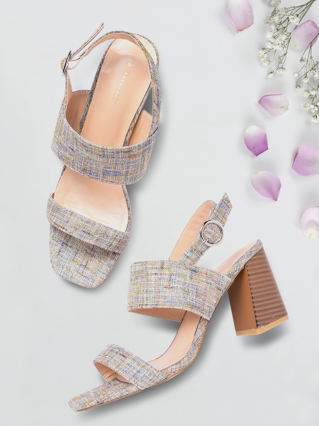 

Van Heusen Woman Multicoloured Woven Design Block Heels, Multi