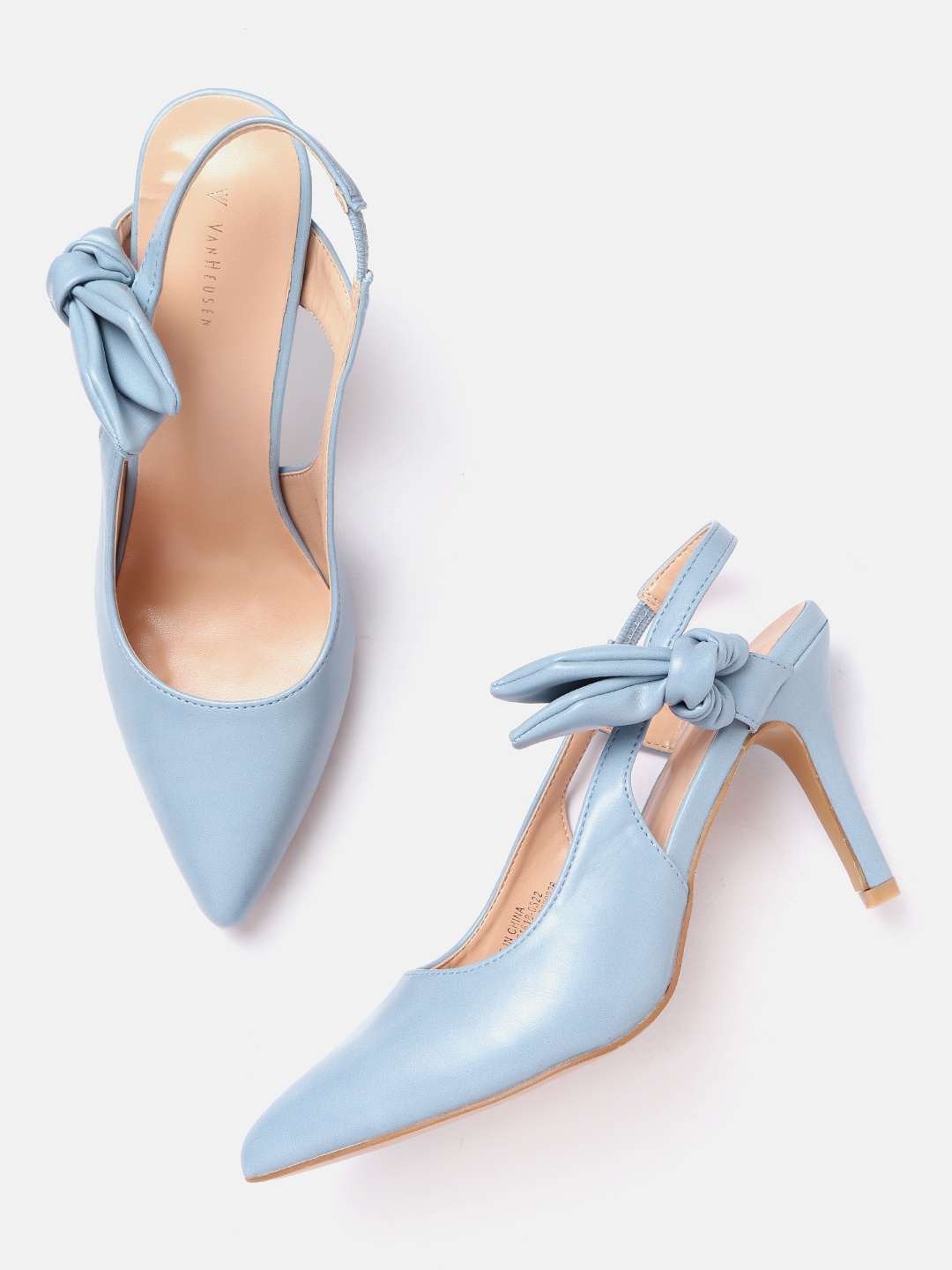 

Van Heusen Woman Blue Solid Pumps with Bows
