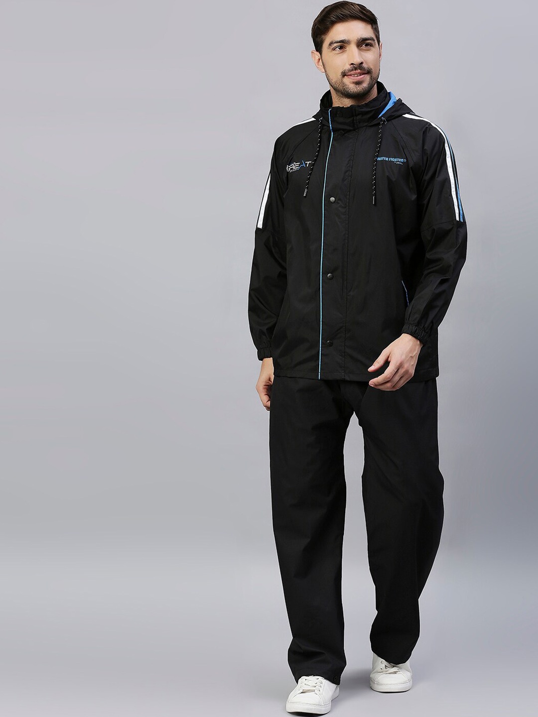 

Zeel Men Black&Blue Rain Suit