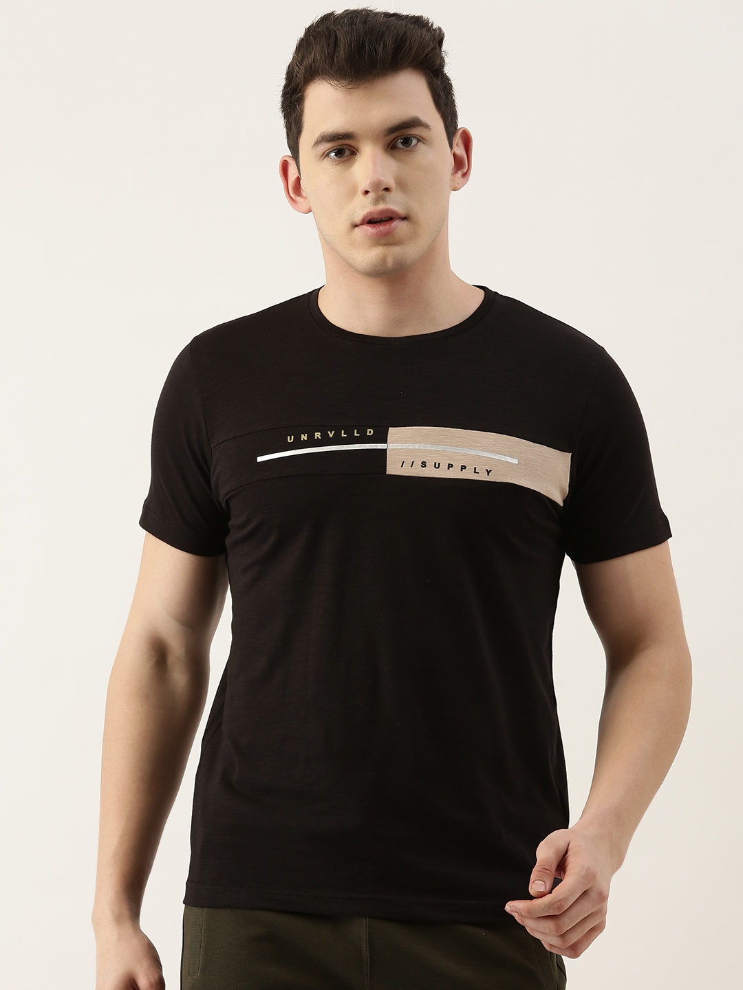 

Sweet Dreams Men Printed Lounge Tshirt, Black