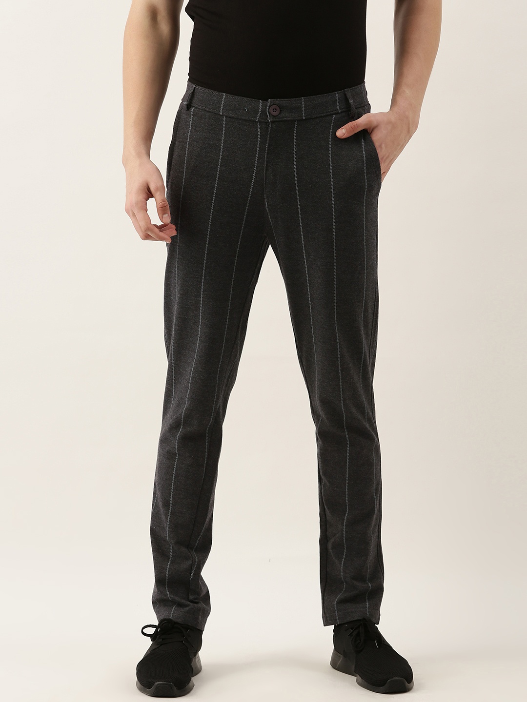 

Sweet Dreams Mens Striped Charcoal Track Pants